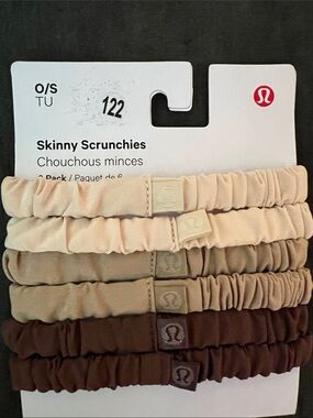 lululemon athletica Skinny Scrunchies Cream, Tan, Brown NWT